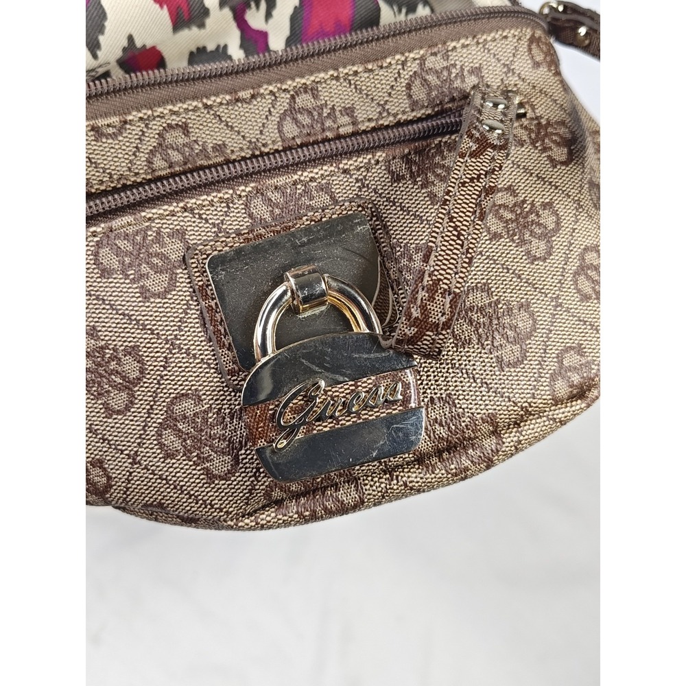 GUESS Renee Mini SI248712 Brown Logo Monogram Fanny Pack Belt Bag NWT - Picture 5 of 14